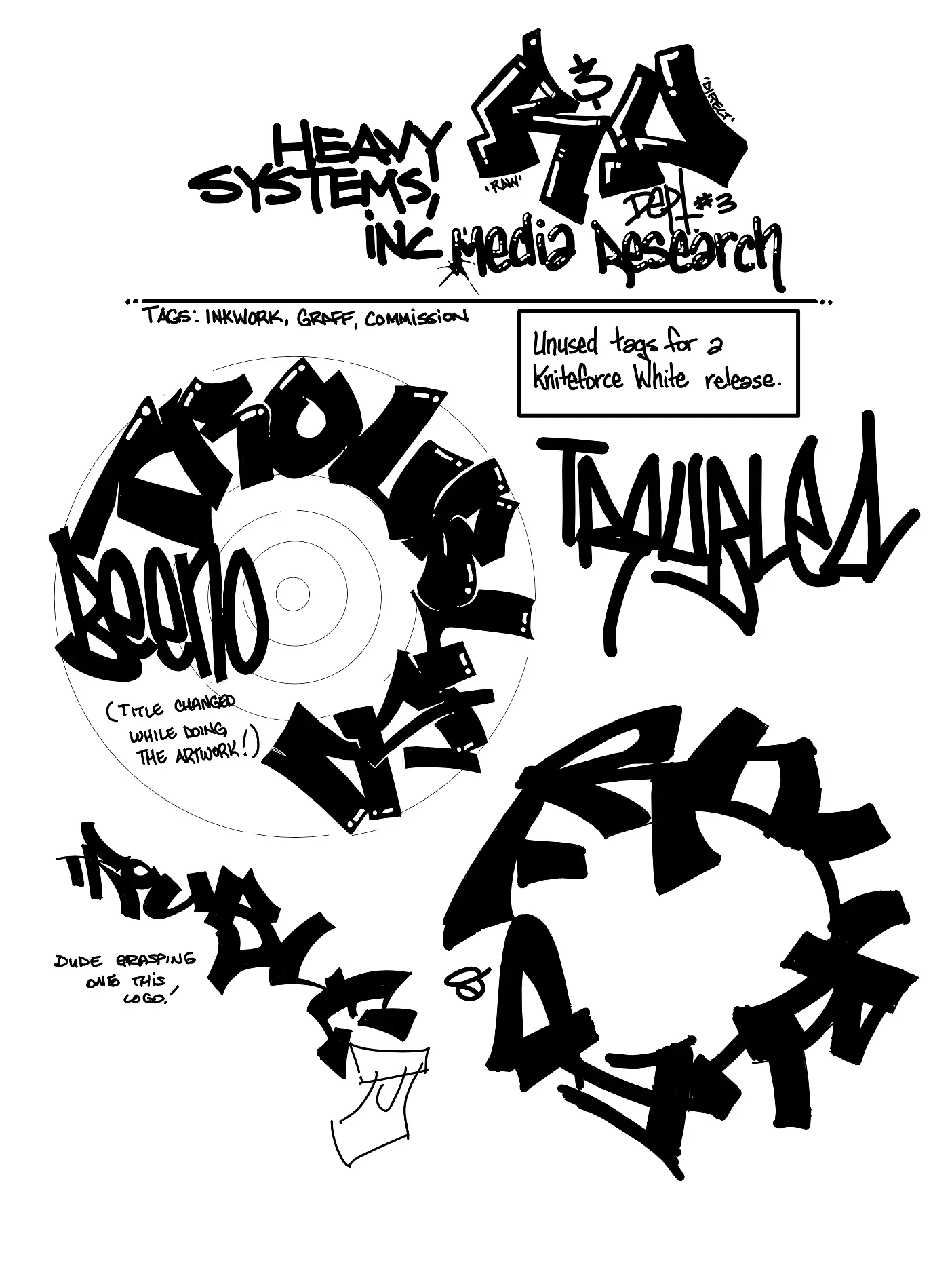 Troubled Label Process, handwritten page 1