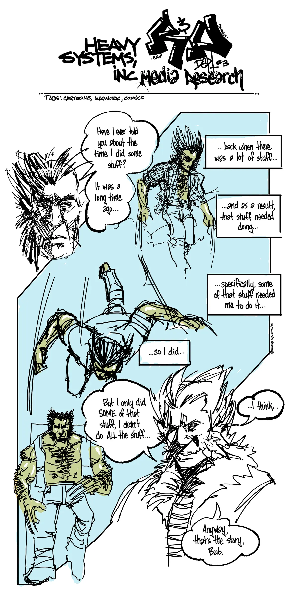 The Story of Wolverine, handwritten page 1
