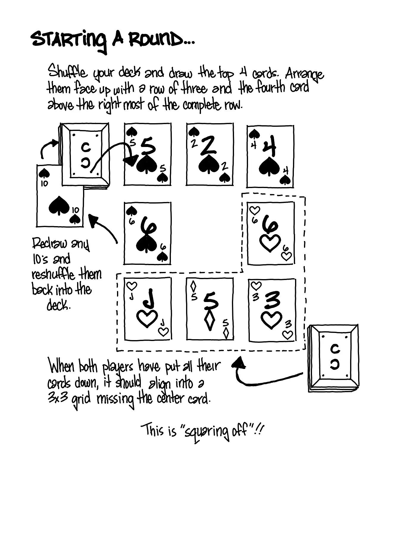COMBAT CLUB: A Standard Playing Card Fighting Game, handwritten page 2